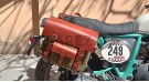 For Royal Enfield Bear 650 Canvas and Leather Pannier Bags Olive With Saddle Stays - SPAREZO